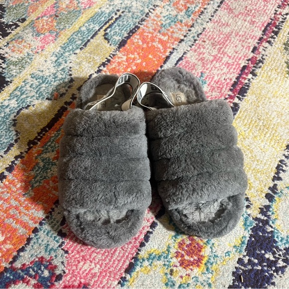 UGG fluff Yeah Charcoal Slides size 9 - Picture 2 of 9